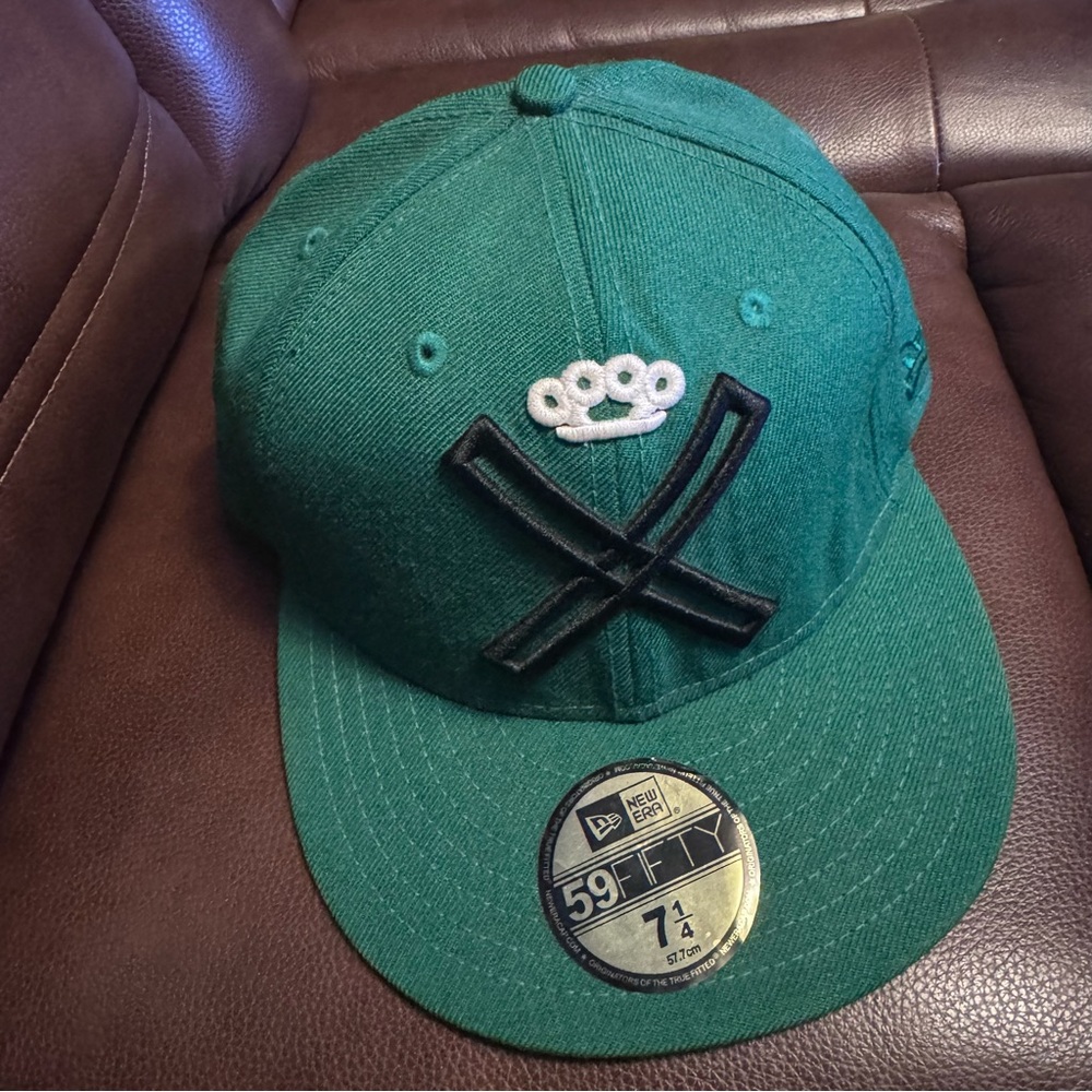 Sold-New Era 59Fifty 10.Deep Green Fitted Wool Hat Sz 7 1/4 RARE Nipsey Hustle - Picture 1 of 12